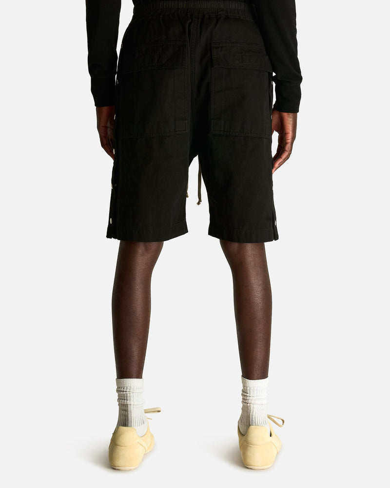 Rick Owens DRKSHDW Men's Shorts Wide Pusher Shorts in Black