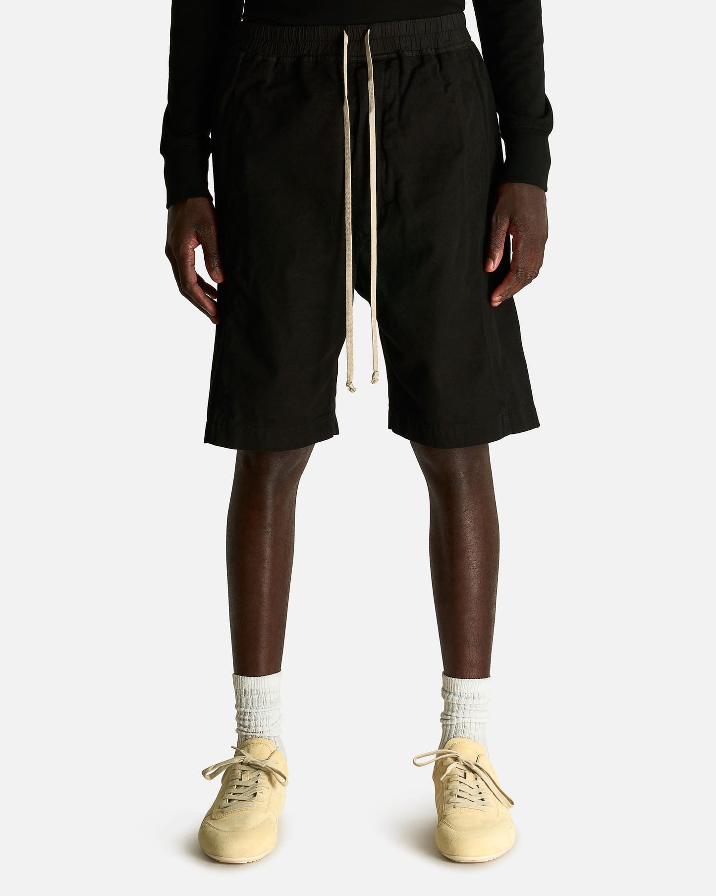 Rick Owens DRKSHDW Men's Shorts Wide Pusher Shorts in Black