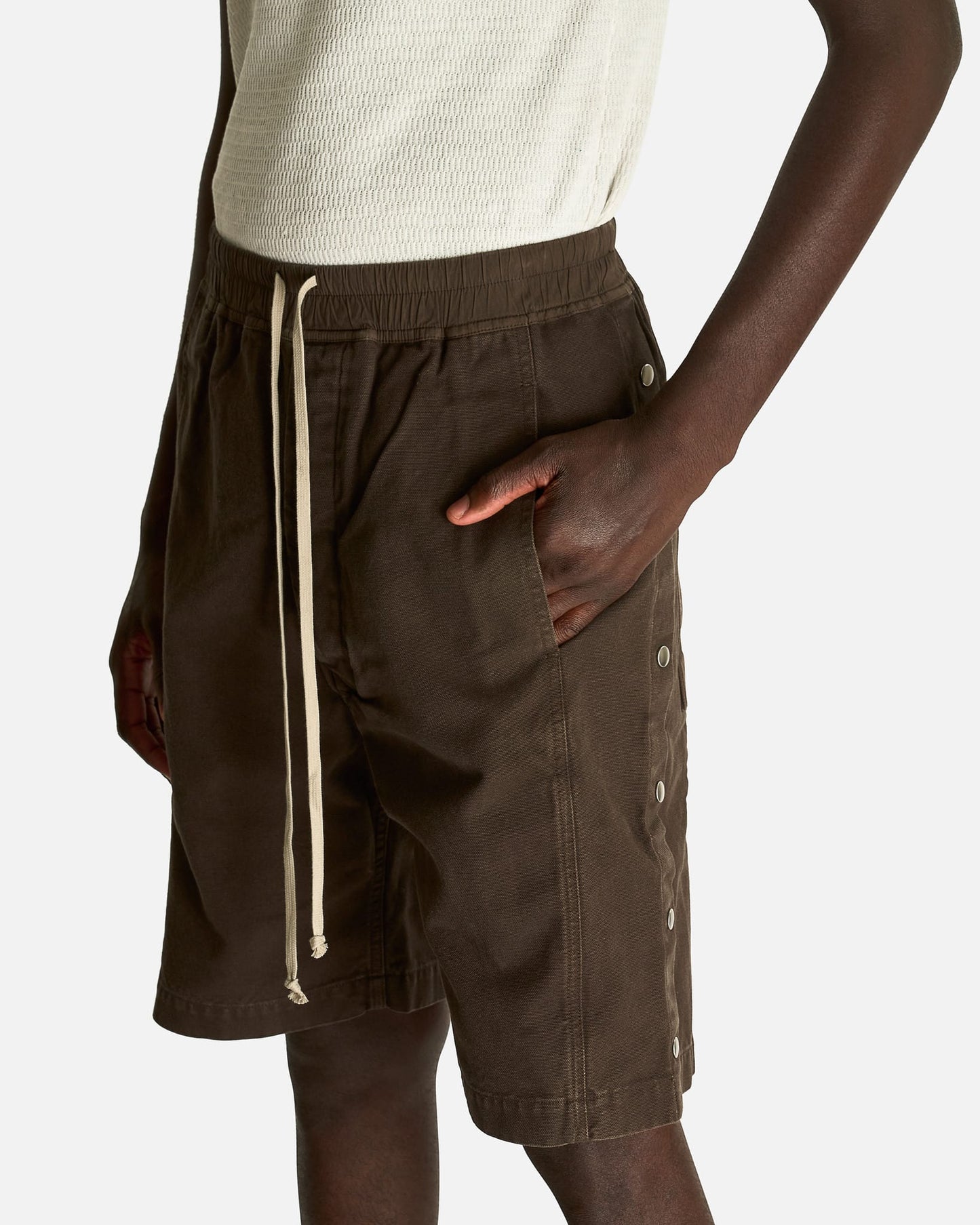Rick Owens DRKSHDW Men's Shorts Wide Pusher Shorts in Dark Dust