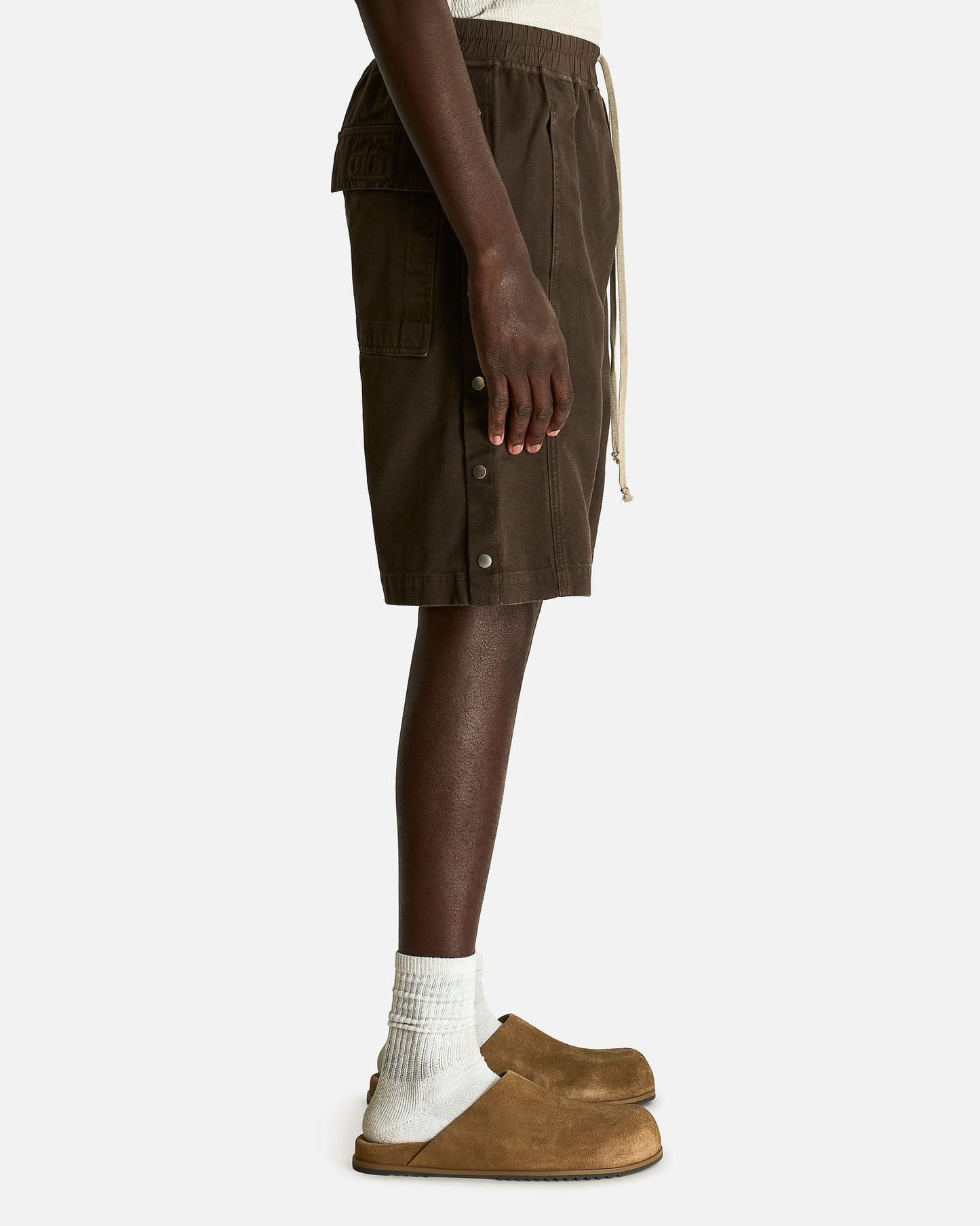 Rick Owens DRKSHDW Men's Shorts Wide Pusher Shorts in Dark Dust