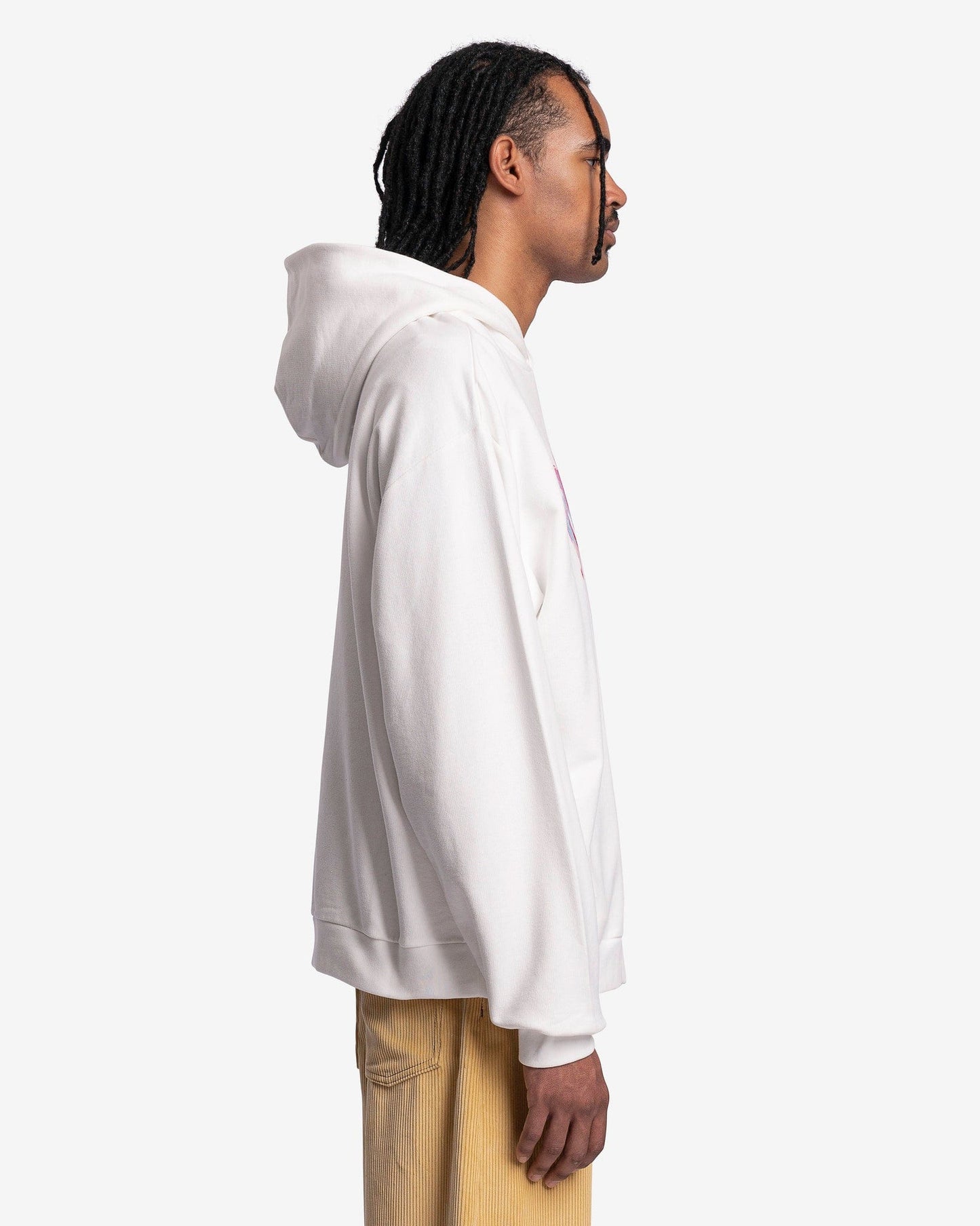 Marni Men's Sweatshirts Wild Loopback Jersey Hoodie in Stone White