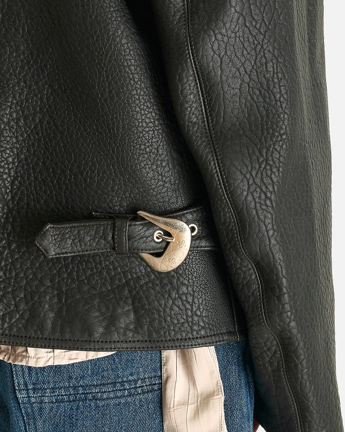 NAMACHEKO Men's Jackets William Leather Jacket in Black Ruga Asportabile