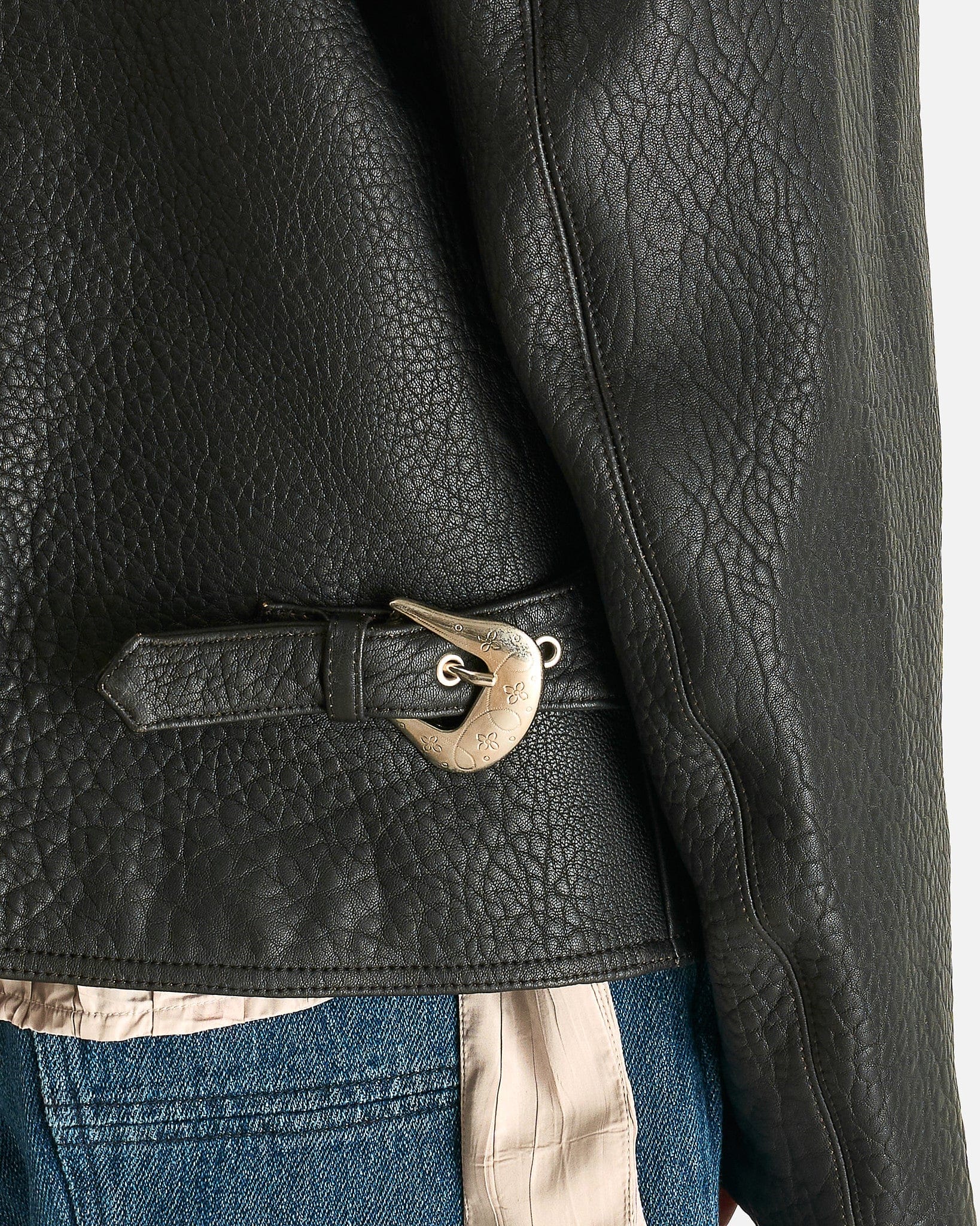 NAMACHEKO Men's Jackets William Leather Jacket in Black Ruga Asportabile