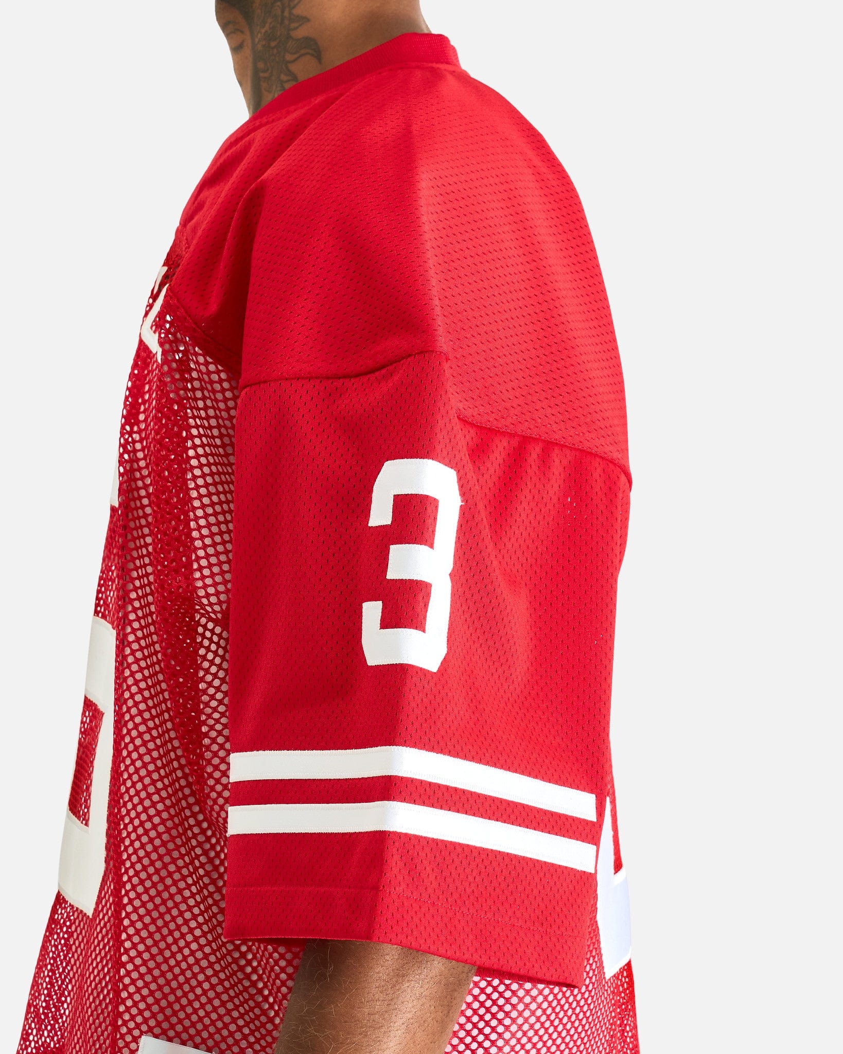 Willy Chavarria Men's Tops Willy Football Jersey in Red