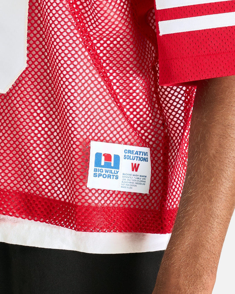 Willy Chavarria Men's Tops Willy Football Jersey in Red