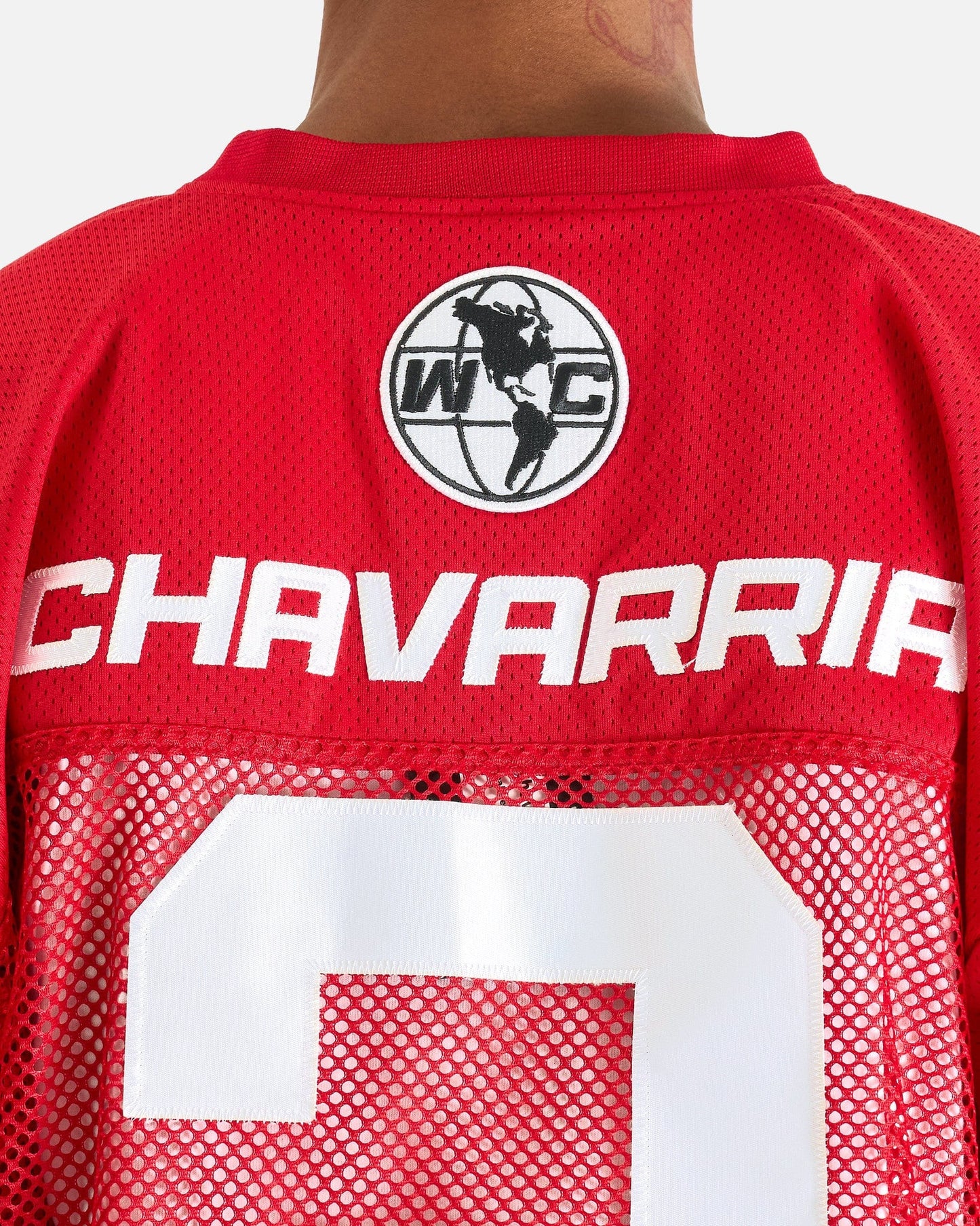 Willy Chavarria Men's Tops Willy Football Jersey in Red