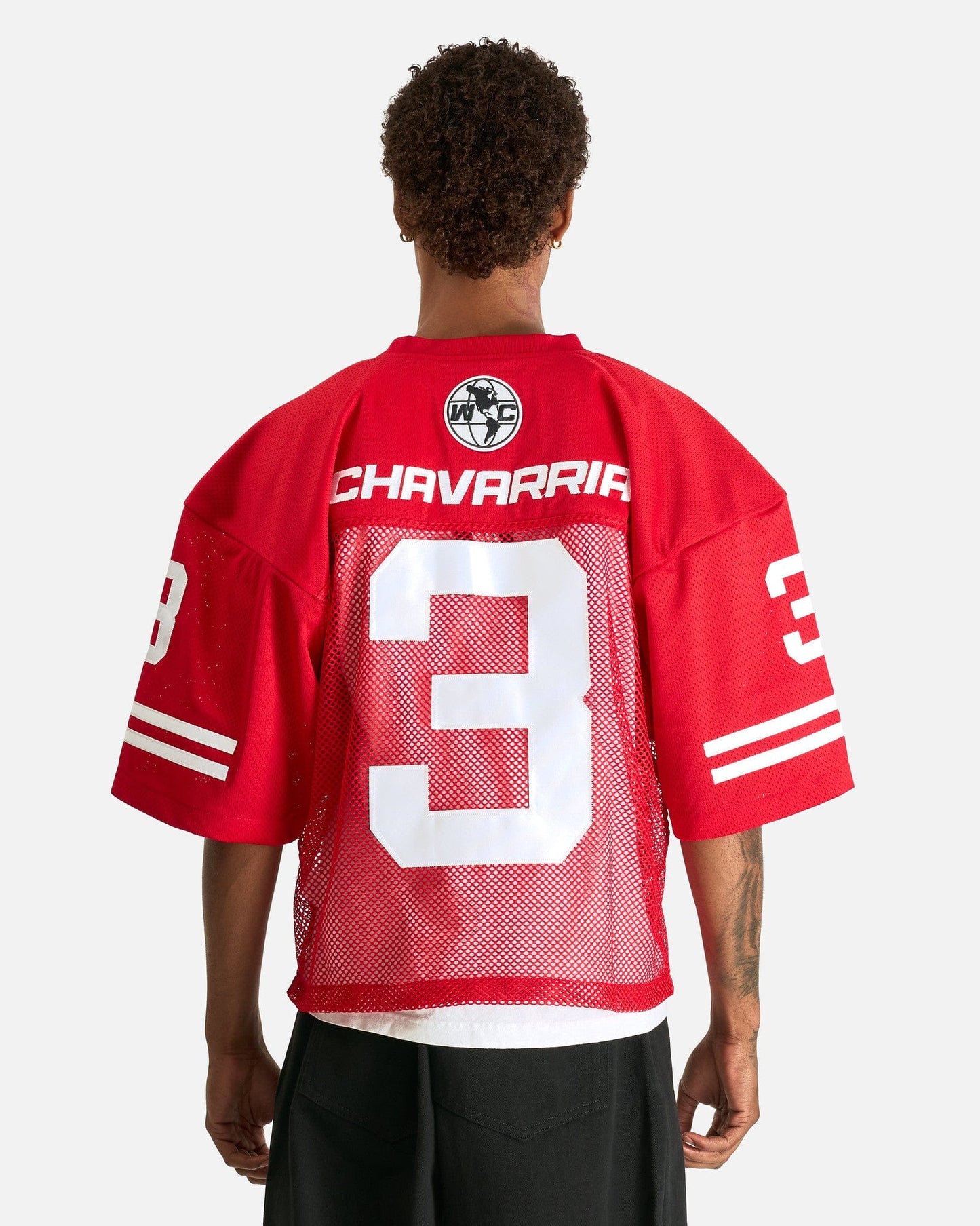 Willy Chavarria Men's Tops Willy Football Jersey in Red