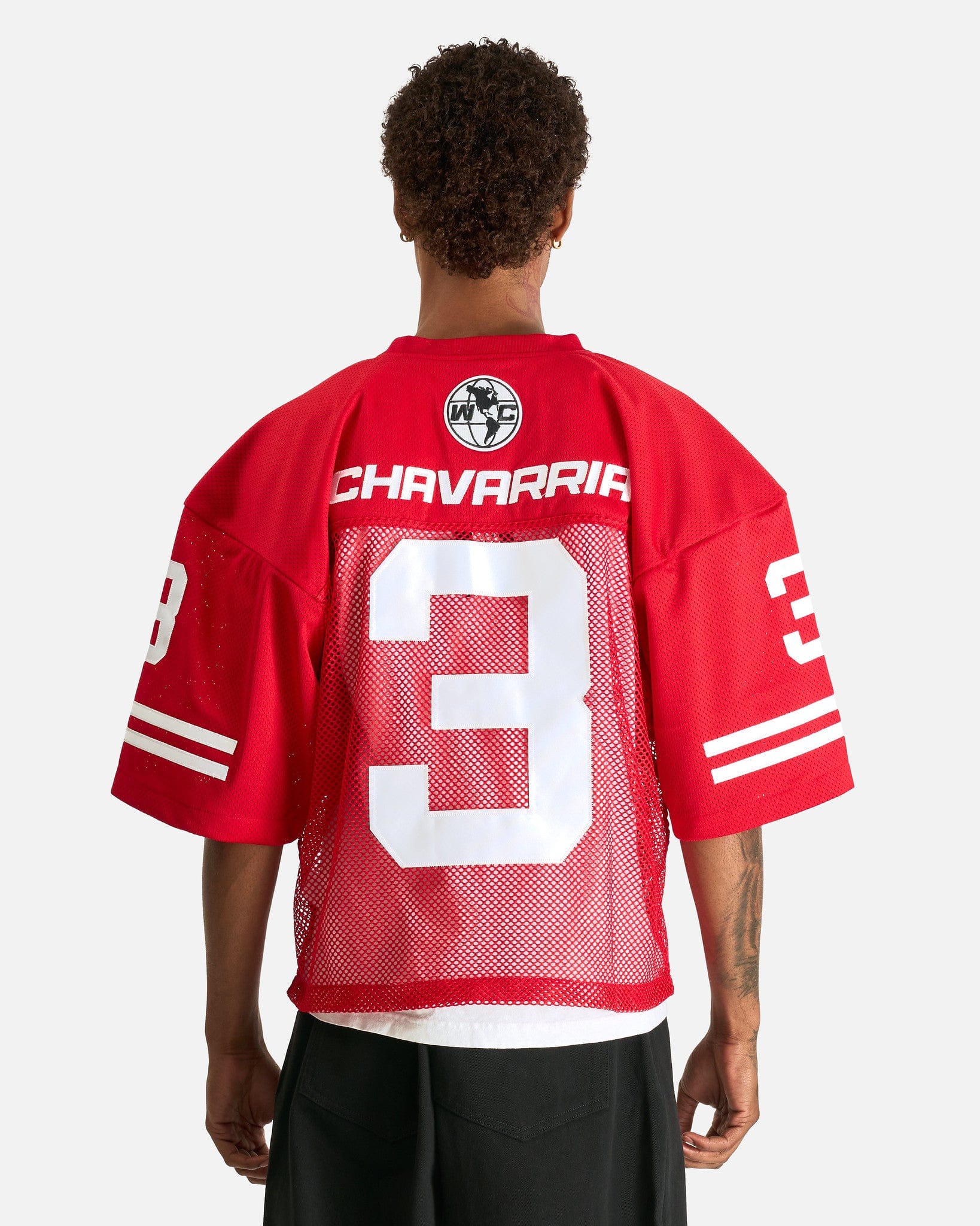 Willy Chavarria Men's Tops Willy Football Jersey in Red