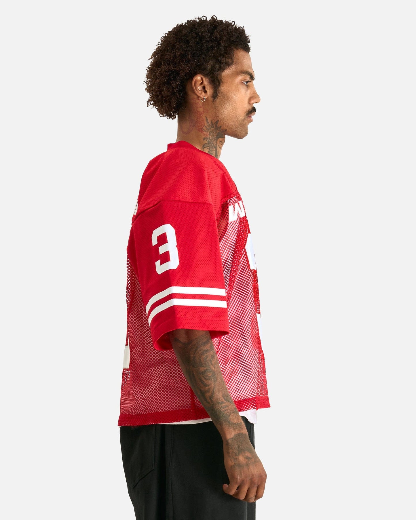 Willy Chavarria Men's Tops Willy Football Jersey in Red