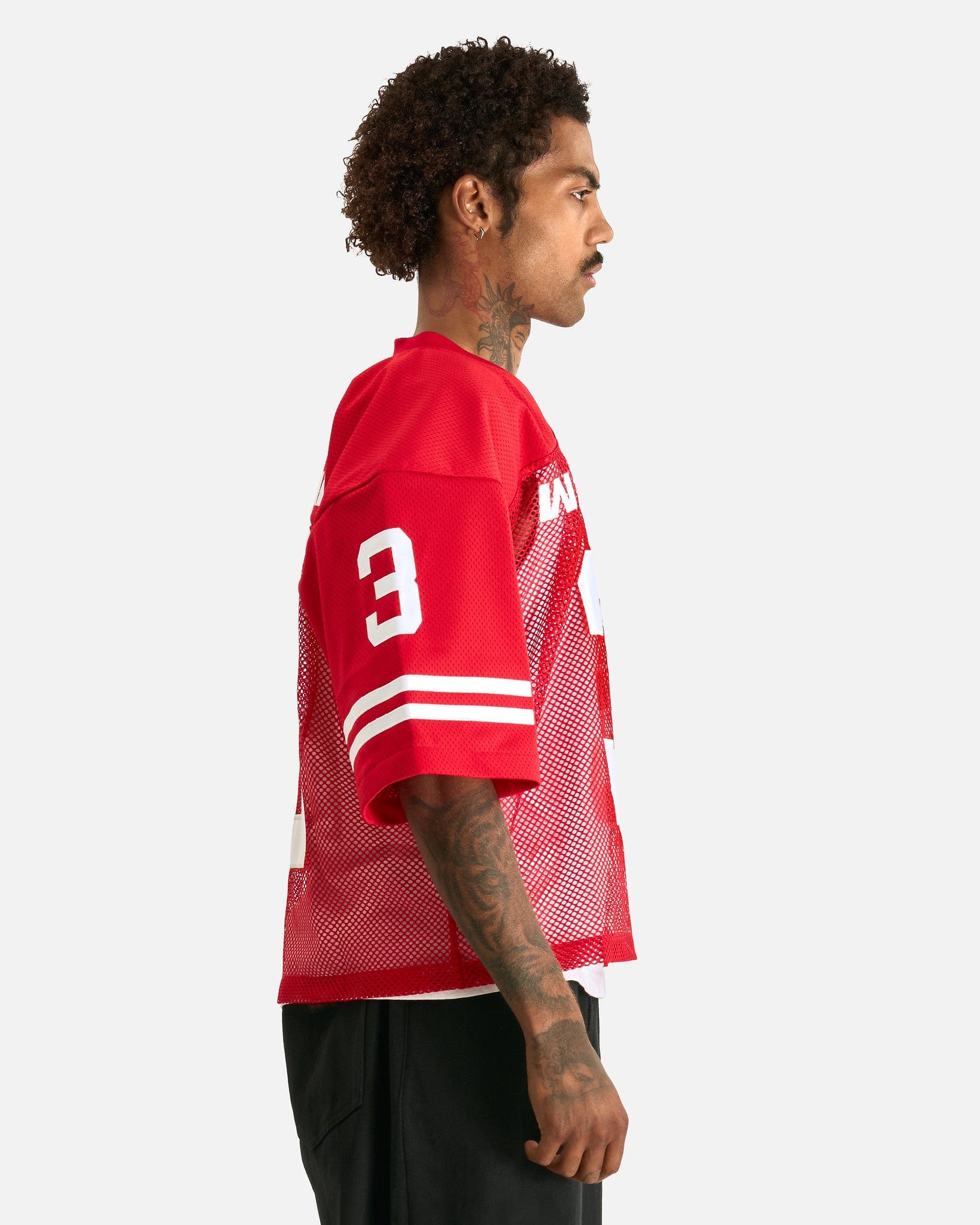 Willy Chavarria Men's Tops Willy Football Jersey in Red