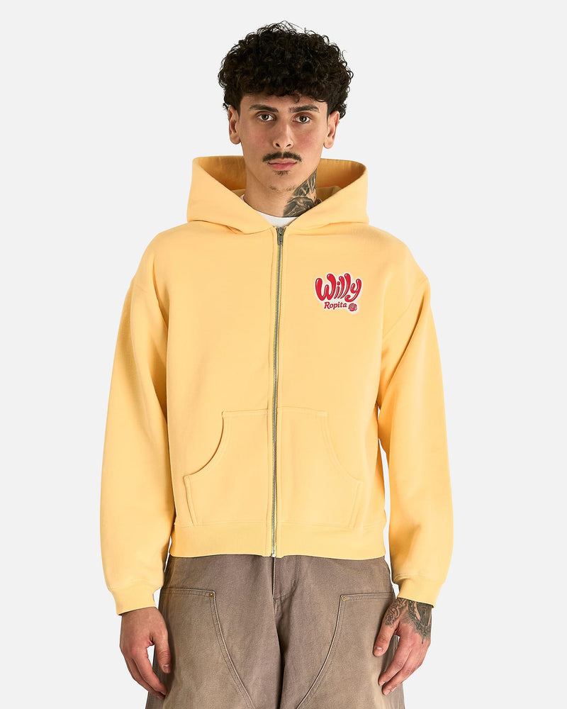 Willy Ropita Shrunken Zip-Through Hoodie in Butter – SVRN