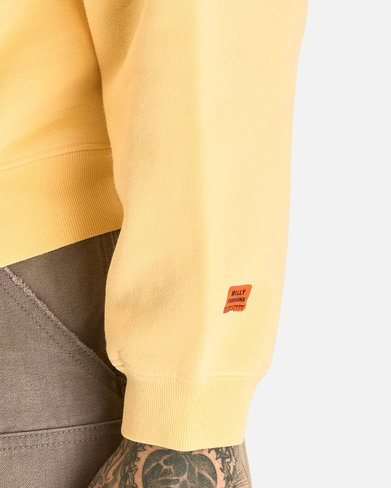 Willy Chavarria Men's Sweatshirts Willy Ropita Shrunken Zip-Through Hoodie in Butter