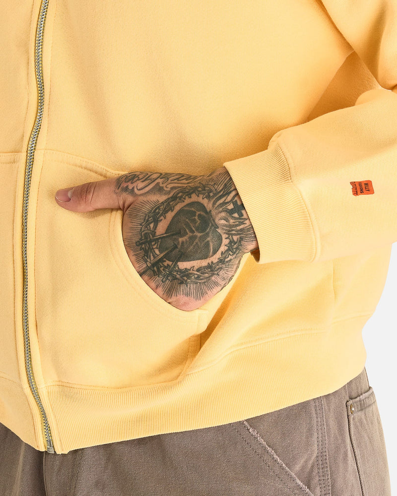 Willy Chavarria Men's Sweatshirts Willy Ropita Shrunken Zip-Through Hoodie in Butter
