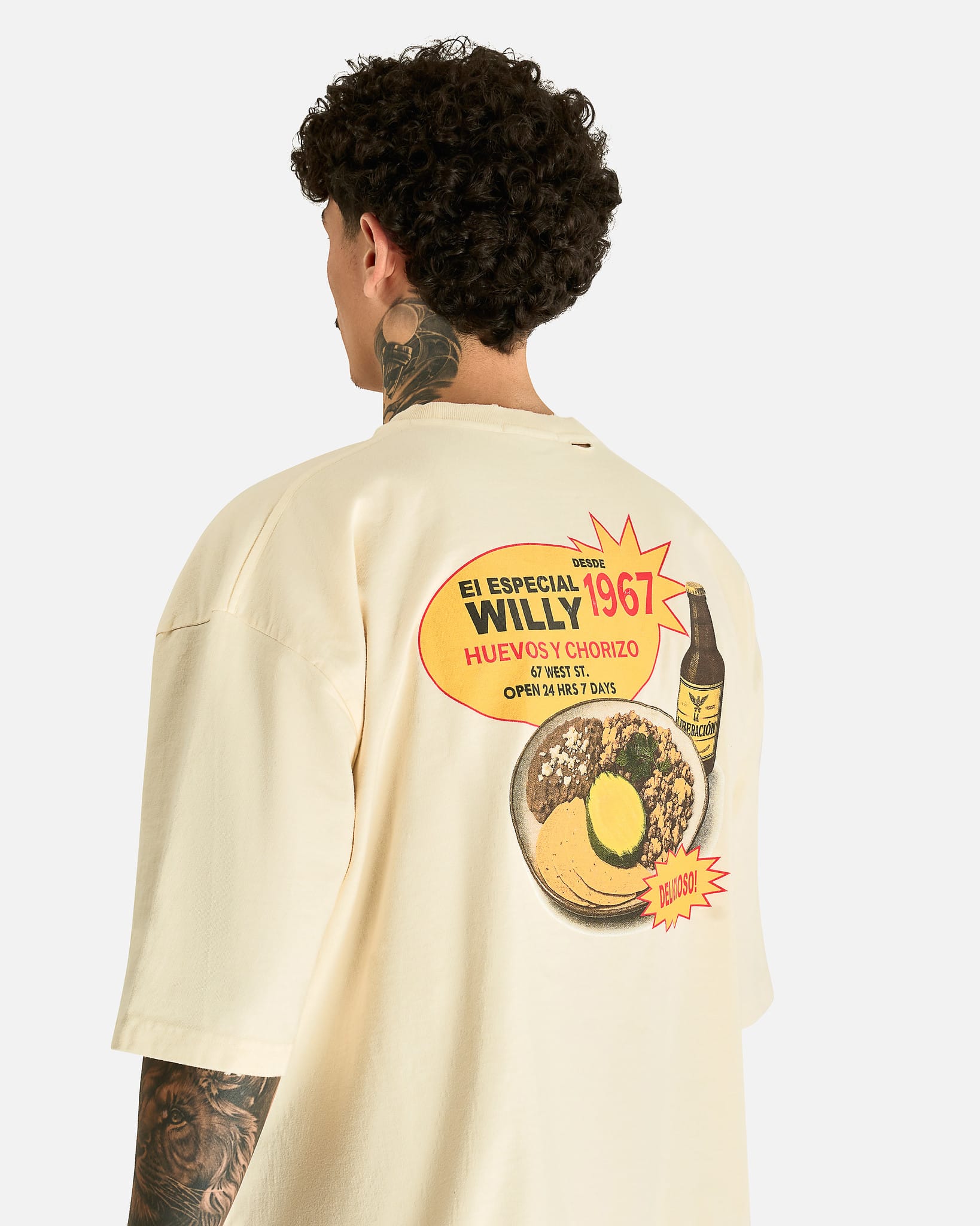 Willy Chavarria Men's T-shirts Willy's Taco Shop Buffalo Tee in Masa