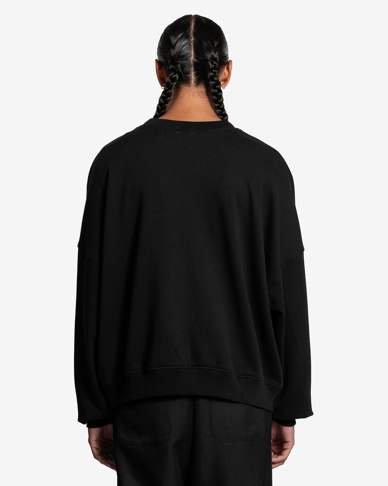 Willy Chavarria Men's Jackets WILLYPEDIA Bomber Crew in Solid Black