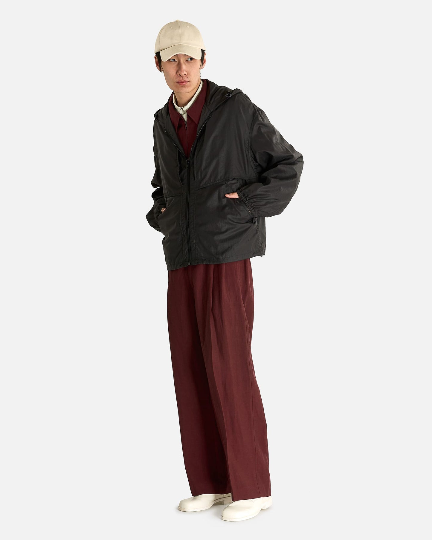 Lemaire Men's Jackets Windbreaker in Ash Black