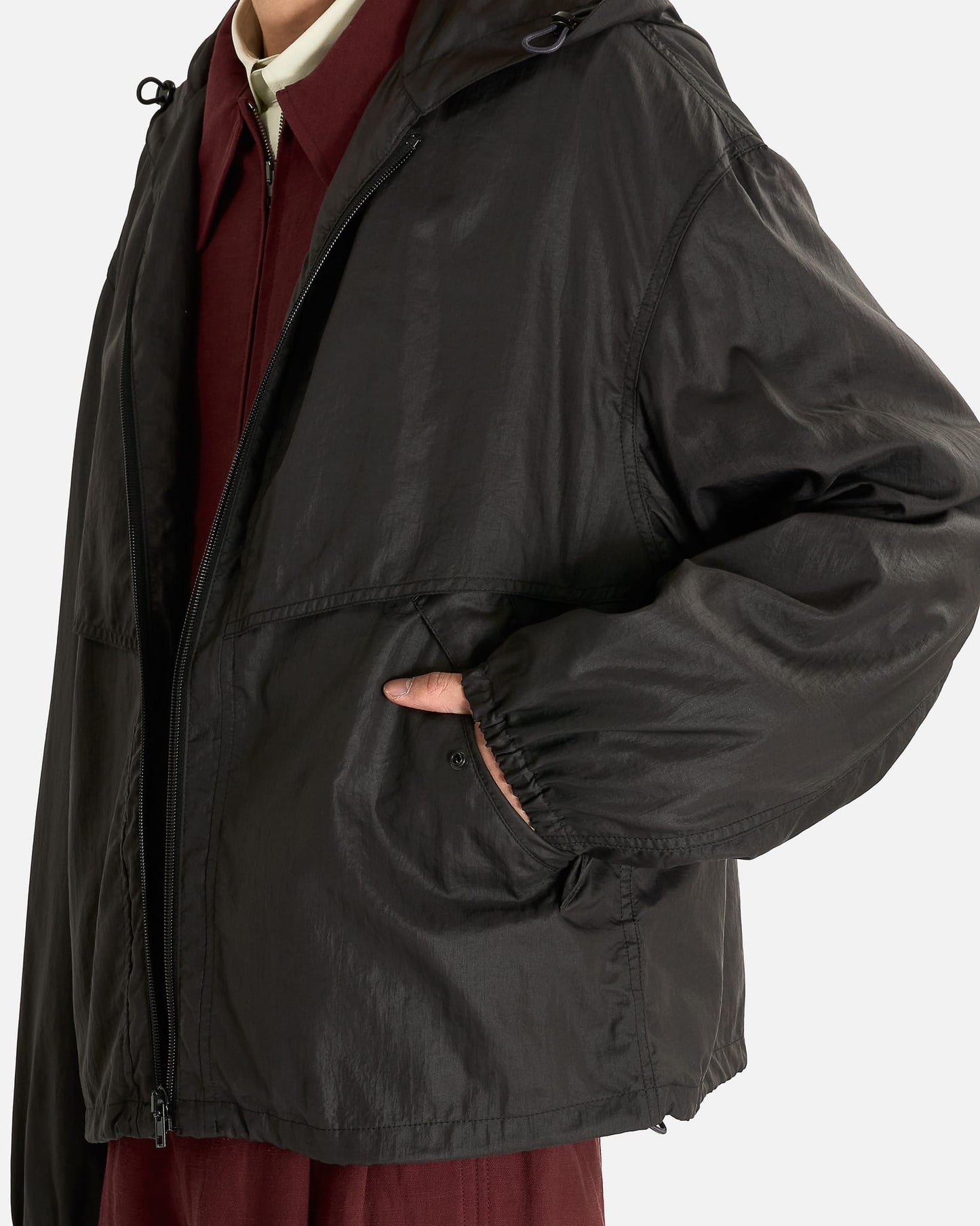 Lemaire Men's Jackets Windbreaker in Ash Black
