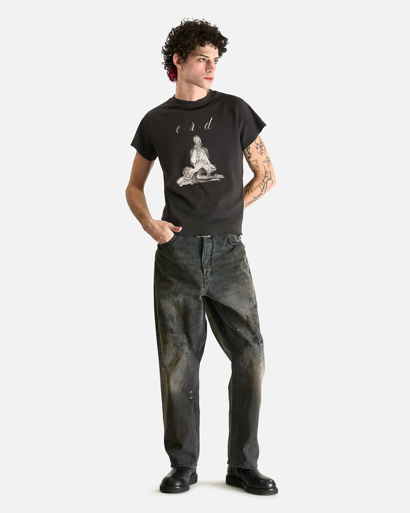 Enfants Riches Deprimes Men's T-Shirts Woman in Sheet Raglan T-Shirt in Faded Black