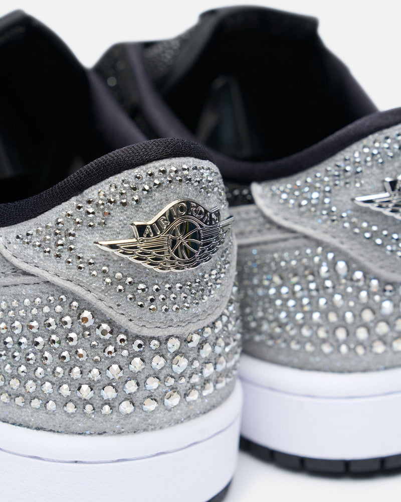 JORDAN Men's Sneakers Women's Air Jordan 1 Low OG with Swarovski® Crystals in Stealth