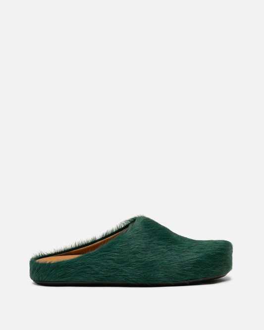 Marni Women's Shoes Women's Calf-Hair Sabots in Forest Green