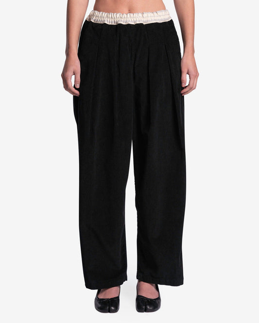 Maison Margiela Women Pants Women's Contrast Corduroy Trousers in Black