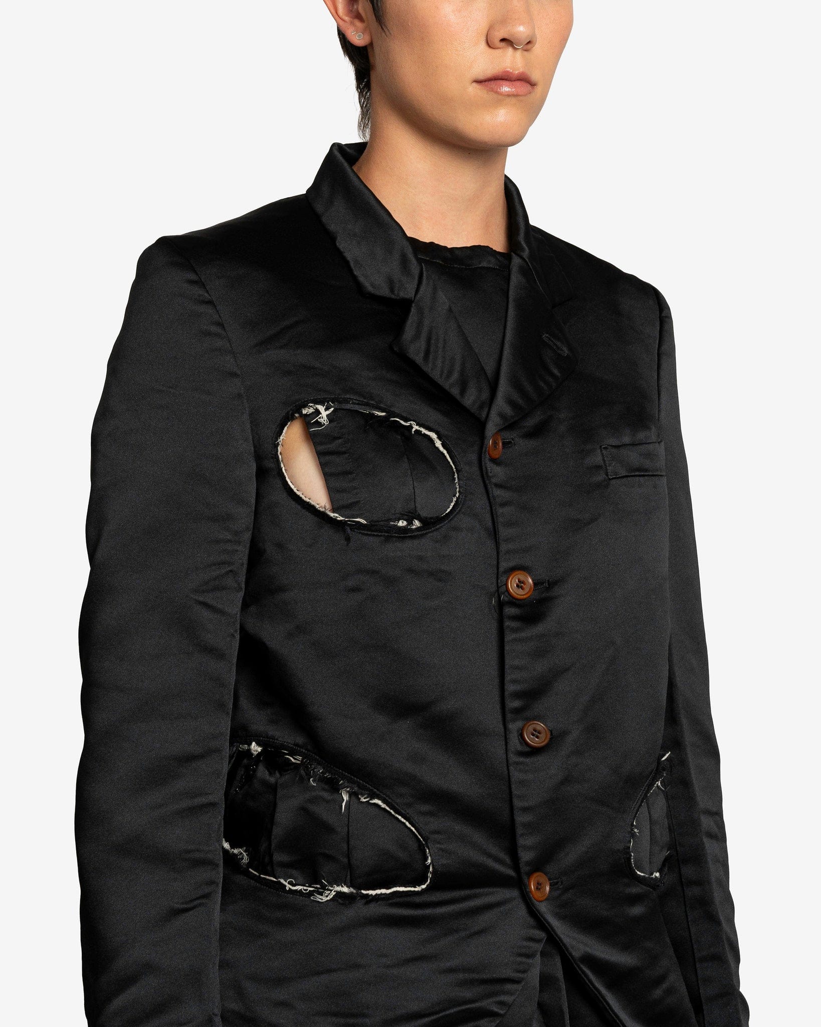 BLACK Comme des Garçons Women Jackets Women's Cutout Blazer in Black