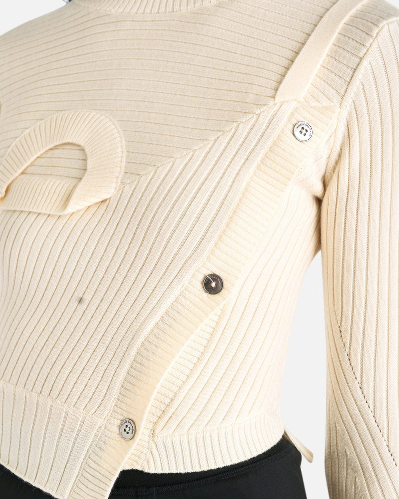 Women's Double Collar Sweater in White – SVRN