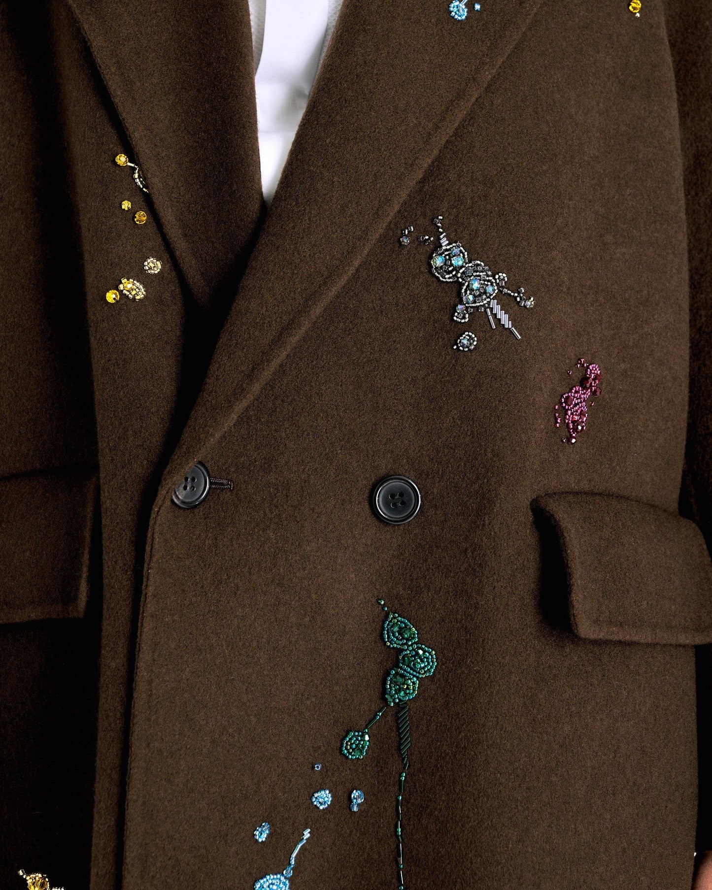 UNDERCOVER Women Jackets Women's Embroidered Splatter Coat in Brown