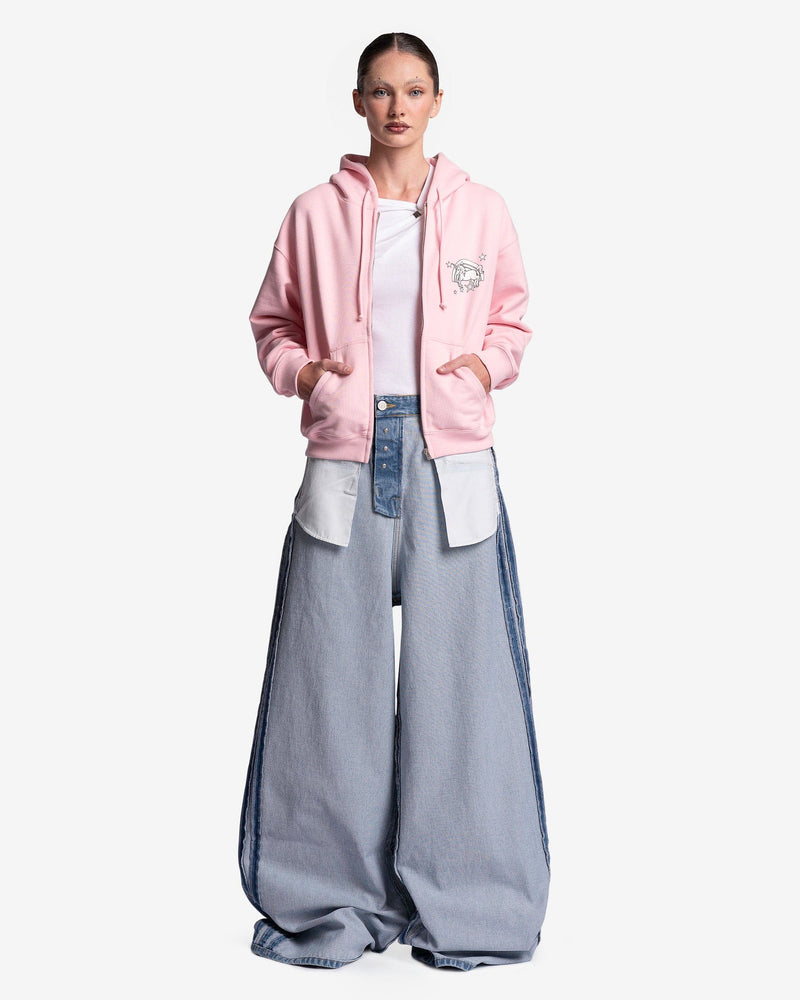 Women's Inside-Out Baggy Jeans in Light Blue