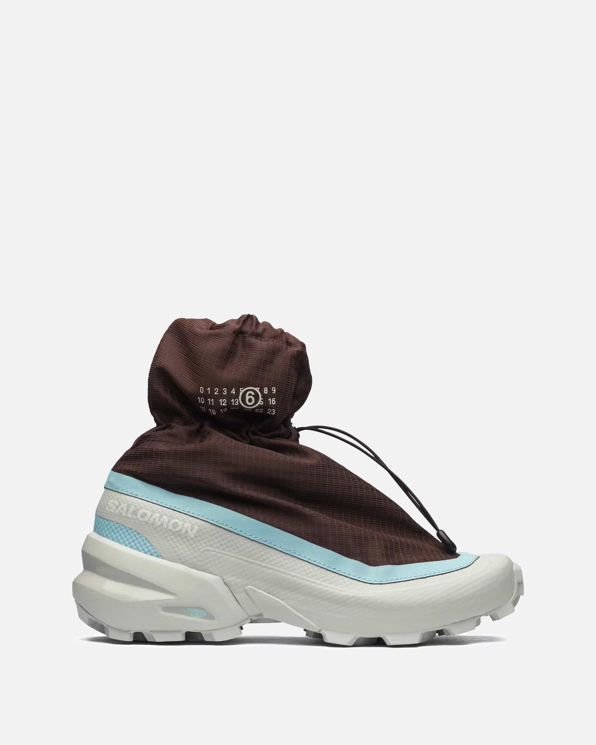 MM6 Maison Margiela Womens Sneakers Women's MM6 x Salomon Cross Mid in Bitter Chocolate/Crystal Blue