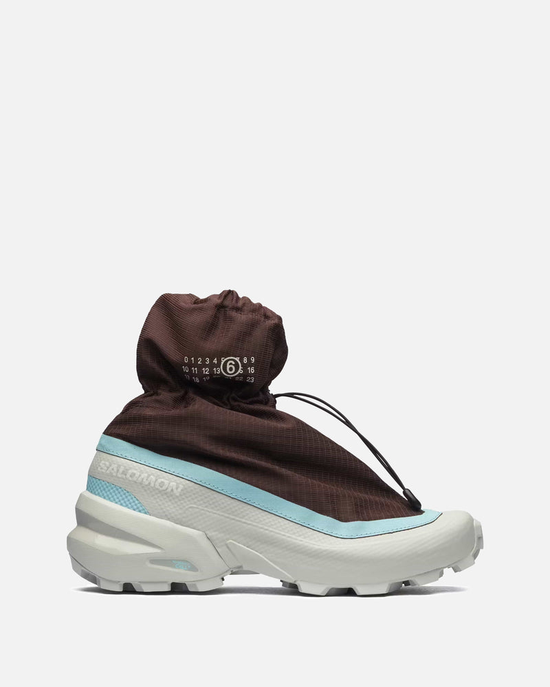 MM6 Maison Margiela Womens Sneakers Women's MM6 x Salomon Cross Mid in Bitter Chocolate/Crystal Blue