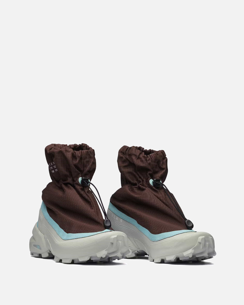 MM6 Maison Margiela Womens Sneakers Women's MM6 x Salomon Cross Mid in Bitter Chocolate/Crystal Blue