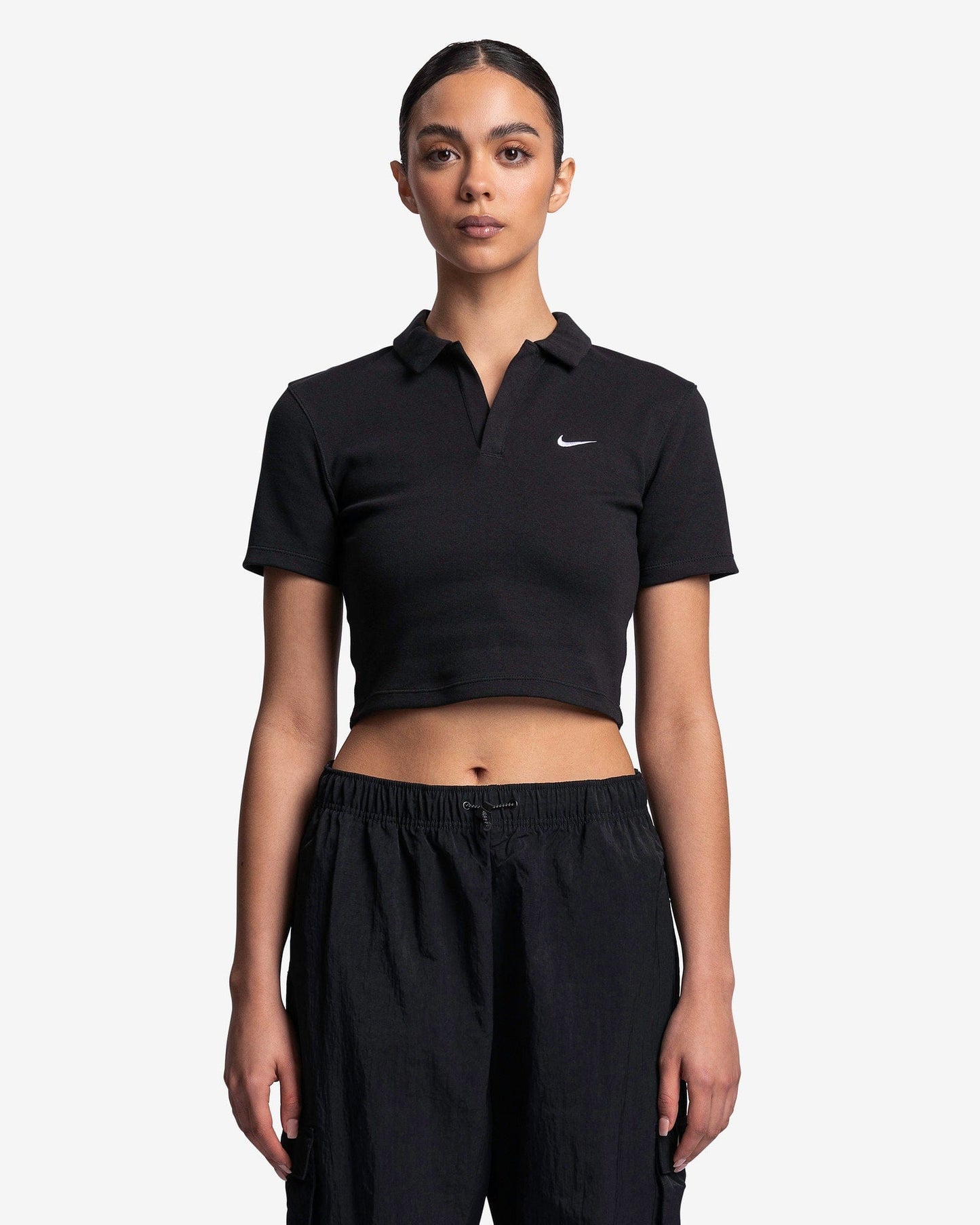 Nike Women Tops Women's NSW Essential Short Sleeve Polo in Black