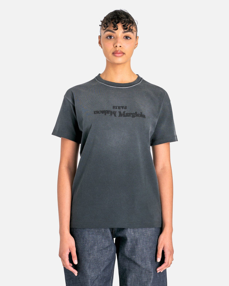 Women's Reverse Logo T-Shirt in Washed Black – SVRN Women's Reverse Logo T-Shirt in Washed Black – SVRN