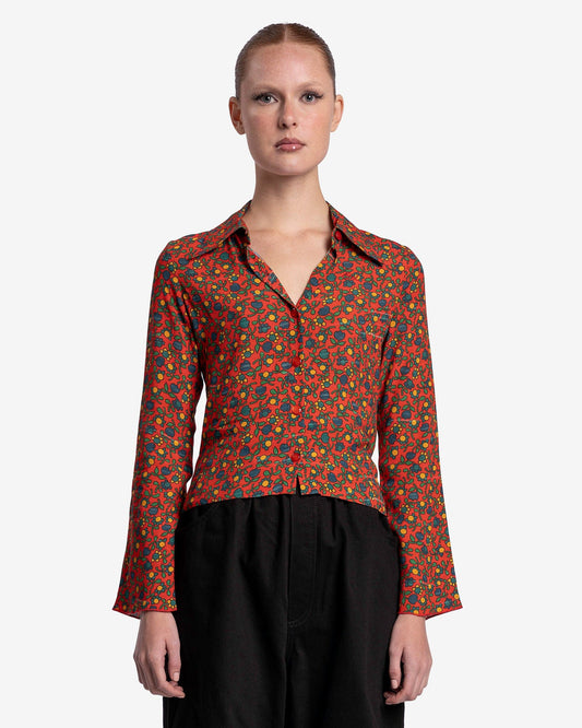 ERL Women Tops Women's Printed Crepe Blouse in Folksy Flowers