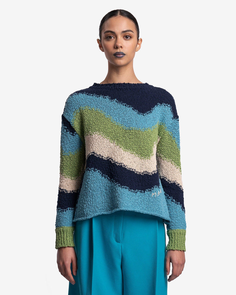 Marni Women Sweaters Women's Rainbow Degrade Roundneck Sweater in Powder Blue