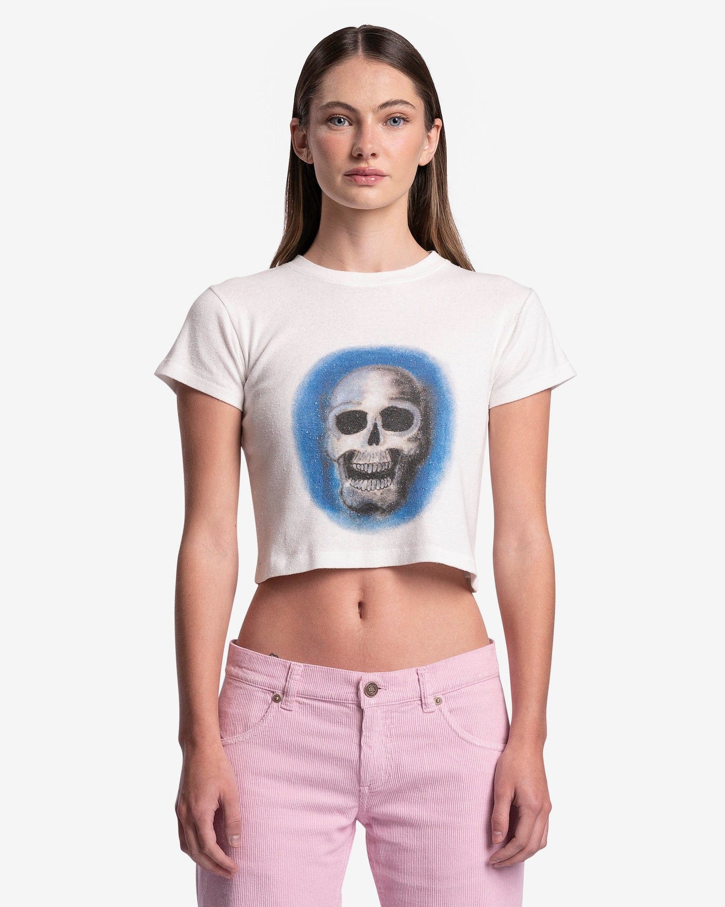 ERL Women T-Shirts Women's Skull Graphic T-Shirt in White