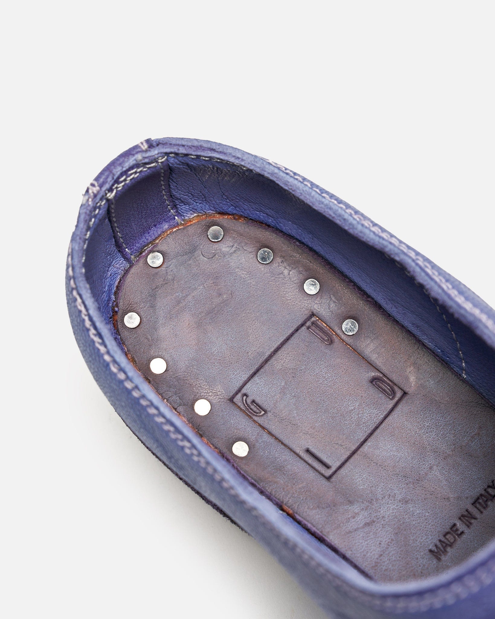 Guidi Women Sneakers Women's VG01I Full Grain Leather Metal Heel Mule in Lavender