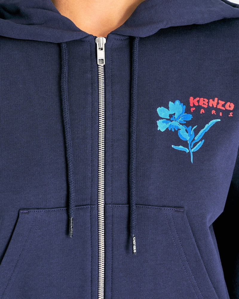 KENZO Women's Sweatshirts Women's Zip Up Hoodie in Midnight Blue