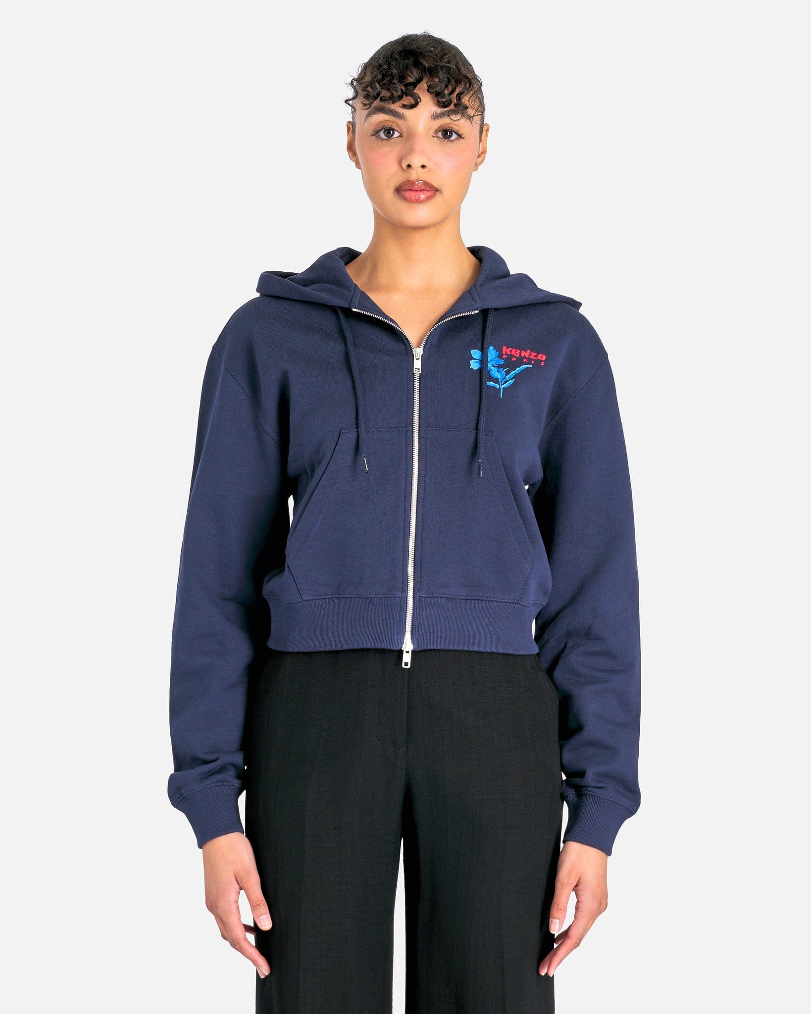 KENZO Women's Sweatshirts Women's Zip Up Hoodie in Midnight Blue