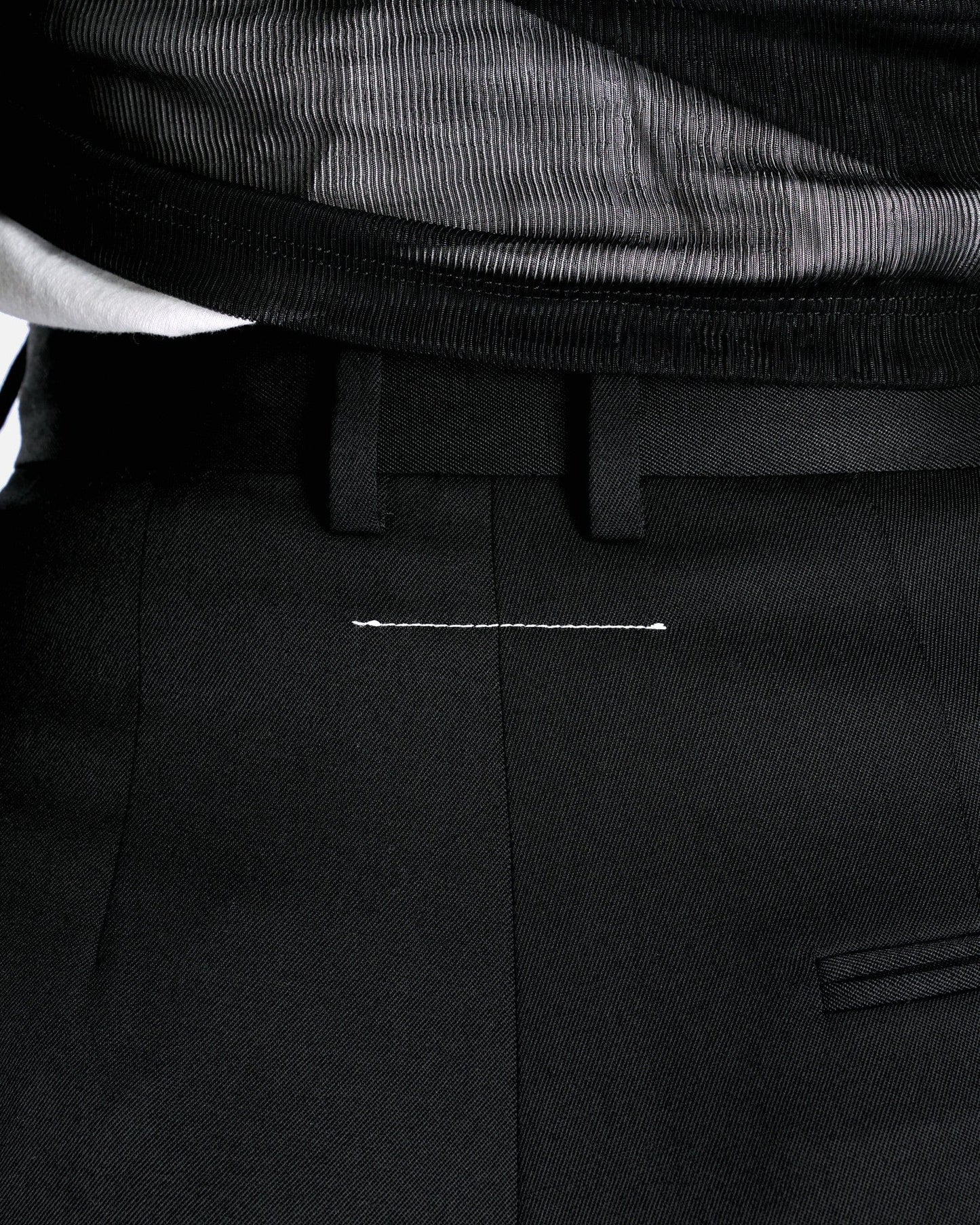 MM6 Maison Margiela Women Pants Wool Asymmetrical Pin Pants in Black