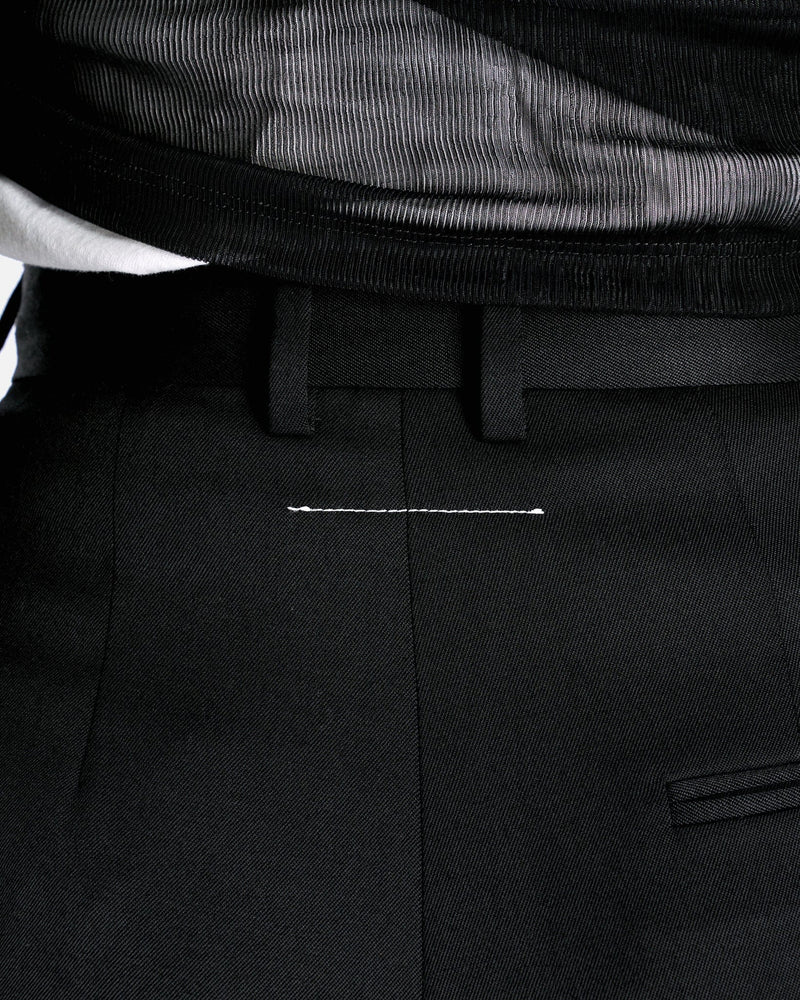 MM6 Maison Margiela Women Pants Wool Asymmetrical Pin Pants in Black