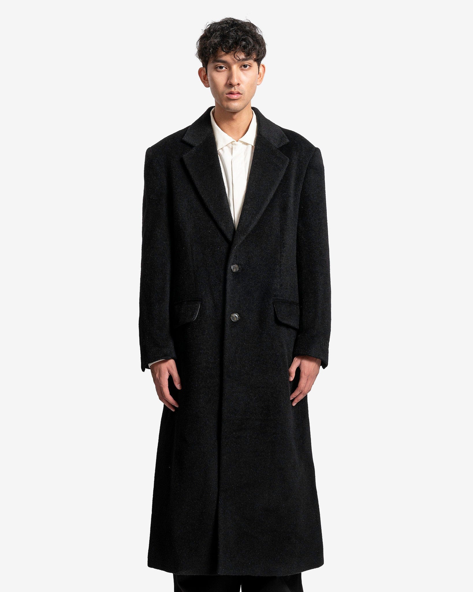 MM6 Maison Margiela Men's Coat Wool Coat in Black