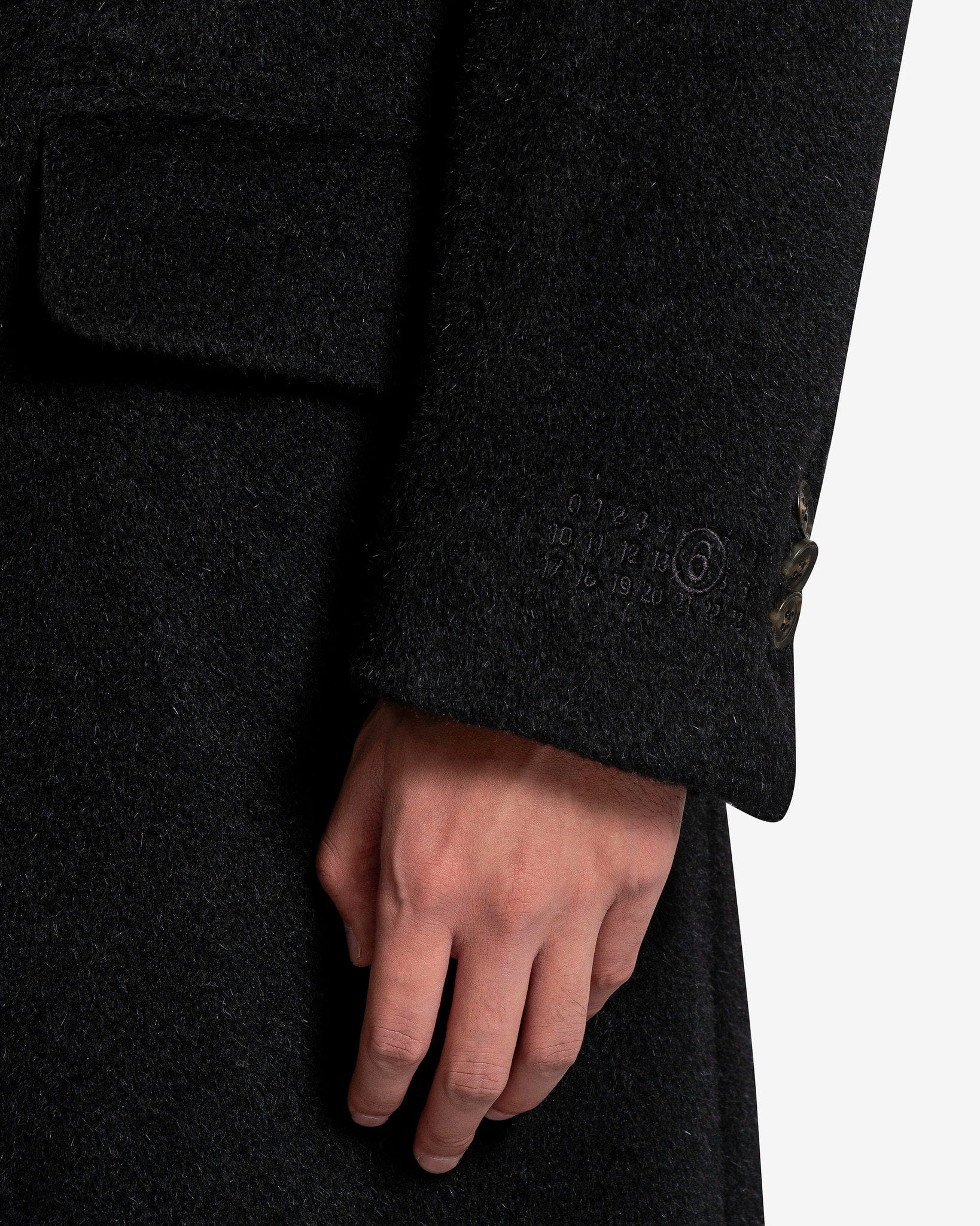 MM6 Maison Margiela Men's Coat Wool Coat in Black