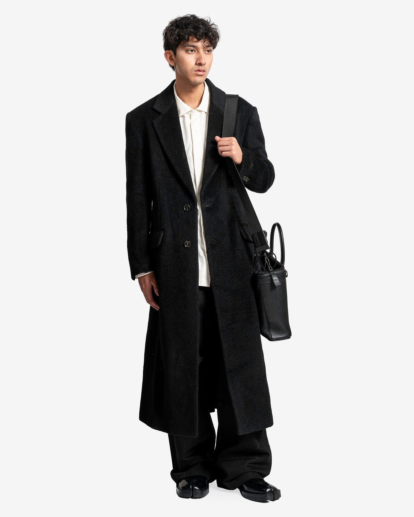 MM6 Maison Margiela Men's Coat Wool Coat in Black