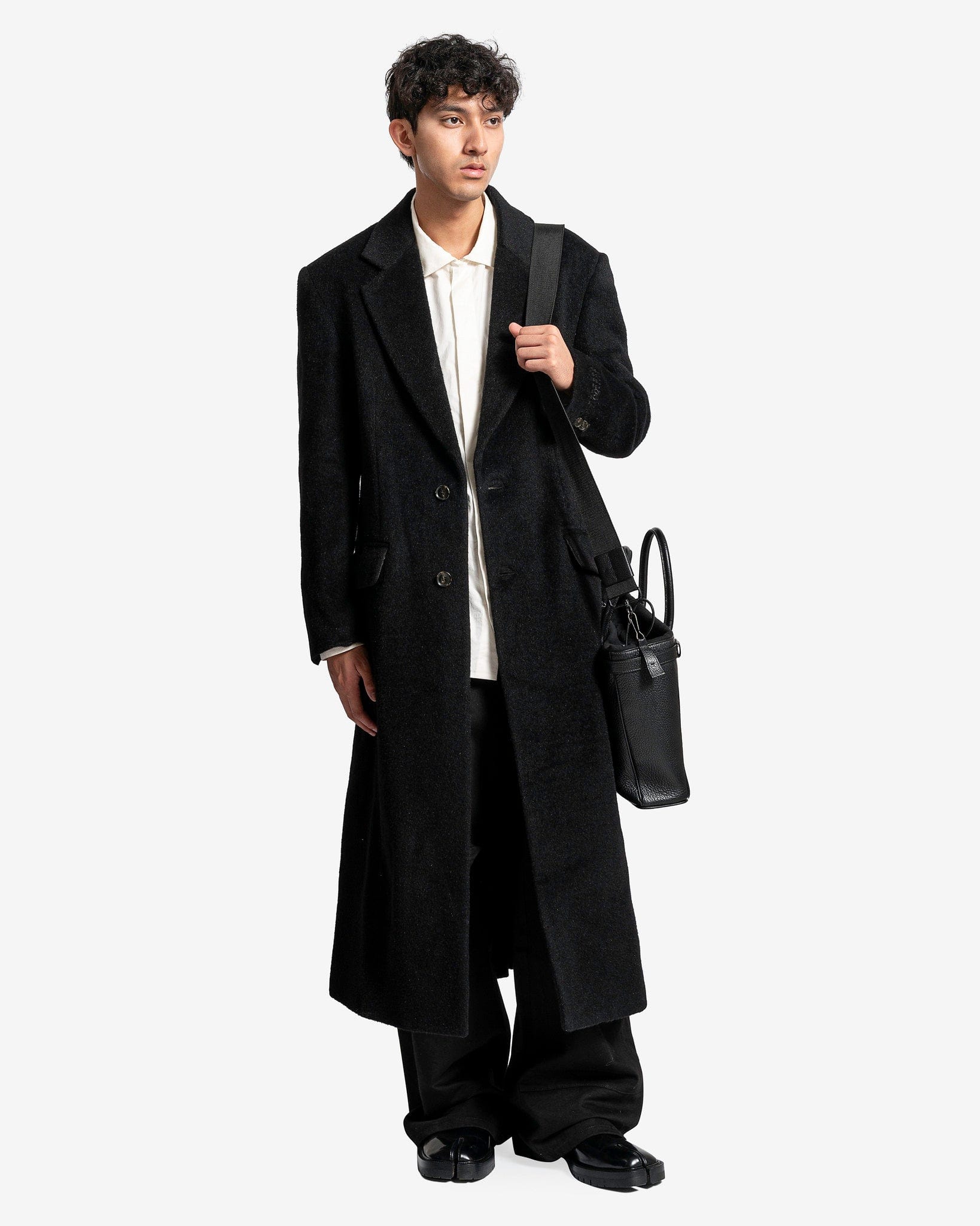 MM6 Maison Margiela Men's Coat Wool Coat in Black