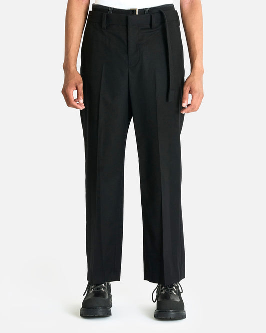 Sacai Men's Jeans Wool Flannel x Denim Pants in Black