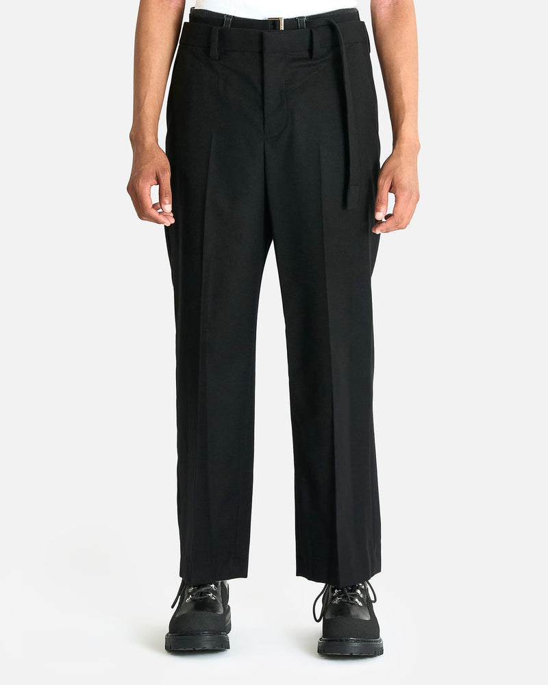 Sacai Men's Jeans Wool Flannel x Denim Pants in Black