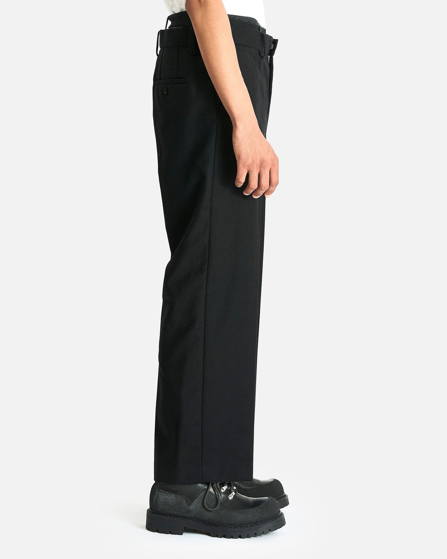 Sacai Men's Jeans Wool Flannel x Denim Pants in Black