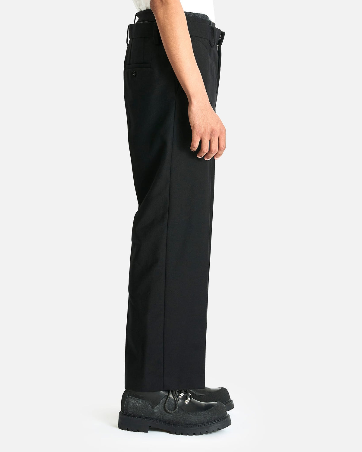 Sacai Men's Jeans Wool Flannel x Denim Pants in Black